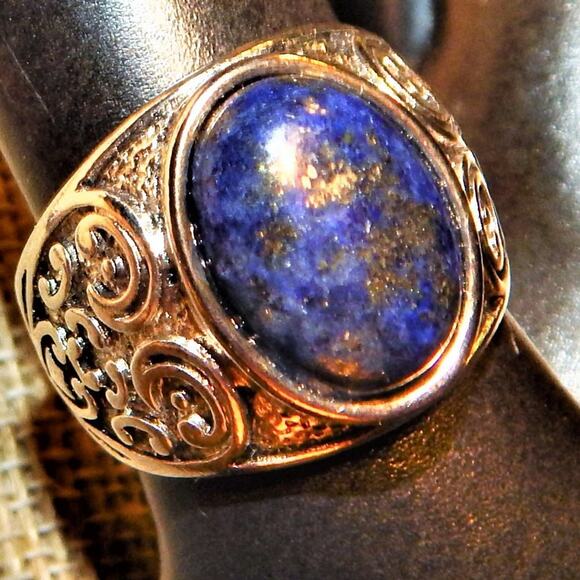 Powerful Lapis Lazuli Necklace Earrings & Ring Set - Picture 3 of 16